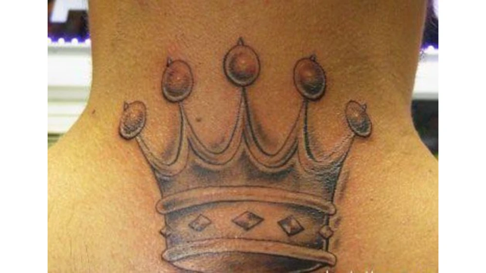 Five point crown tattoo