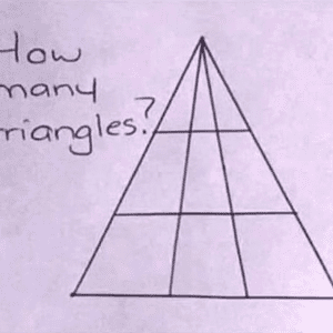 How many triangles do you see here?